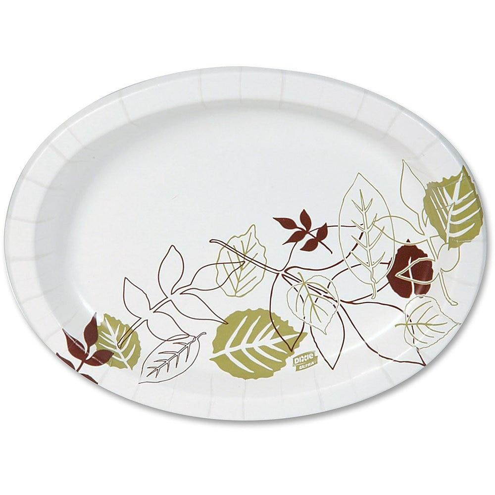 Ultra Pathways Heavyweight Oval Platters, 8 1/2 x 11, Green/Burgundy,