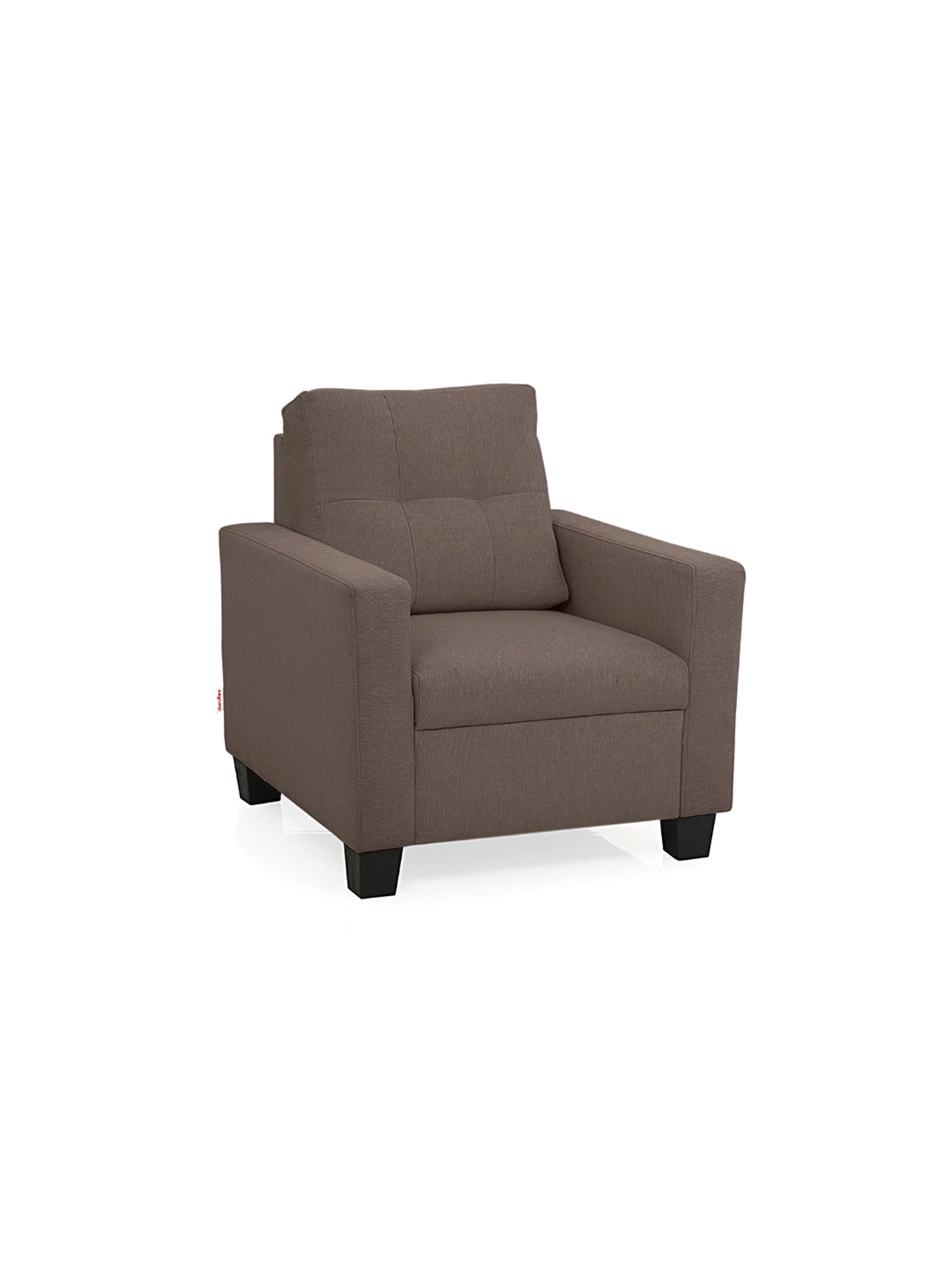 Duroflex Ease Saddle Brown Neem Wood 1 Seater Sofa