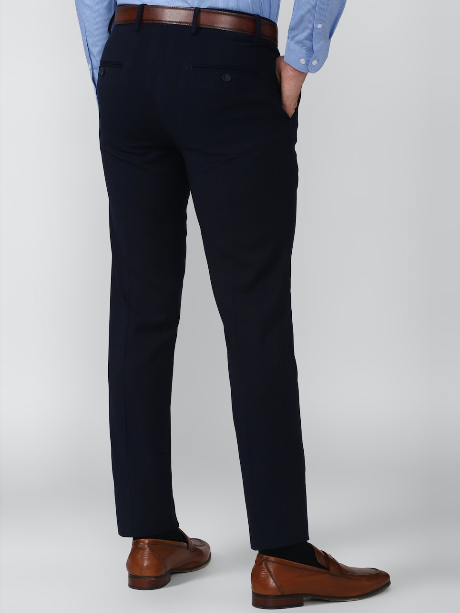 Peter England Elite Black Slim Fit Trousers
