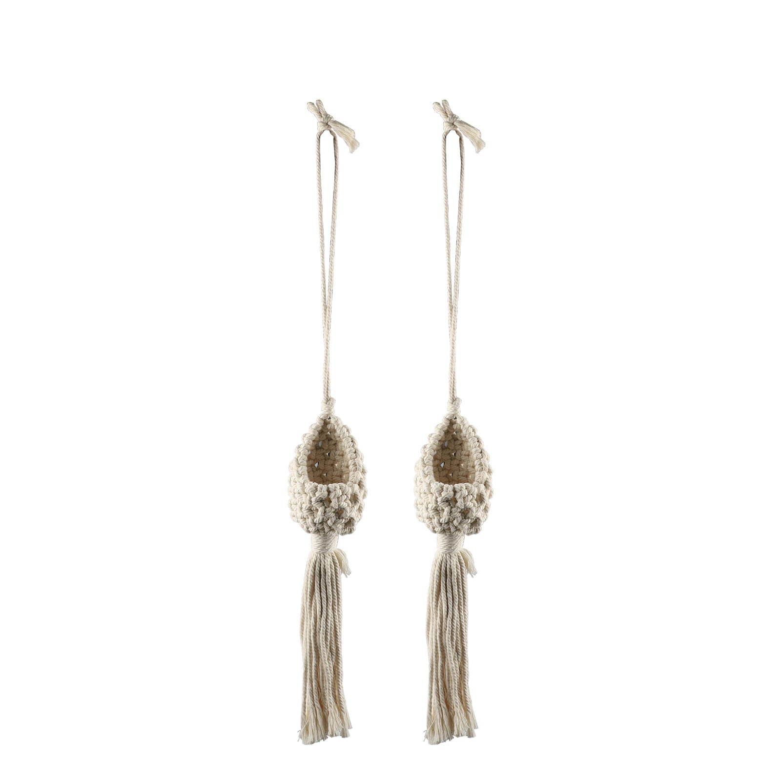 3PCS Air Plant Hang Macrame Planter Hanging Holder Flower Basket Rope Home Decor