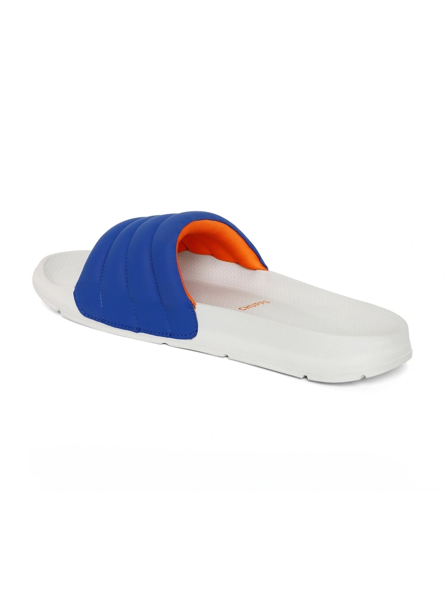 Chupps Men's Classic Quilted ErgoX Plus Blue Slides