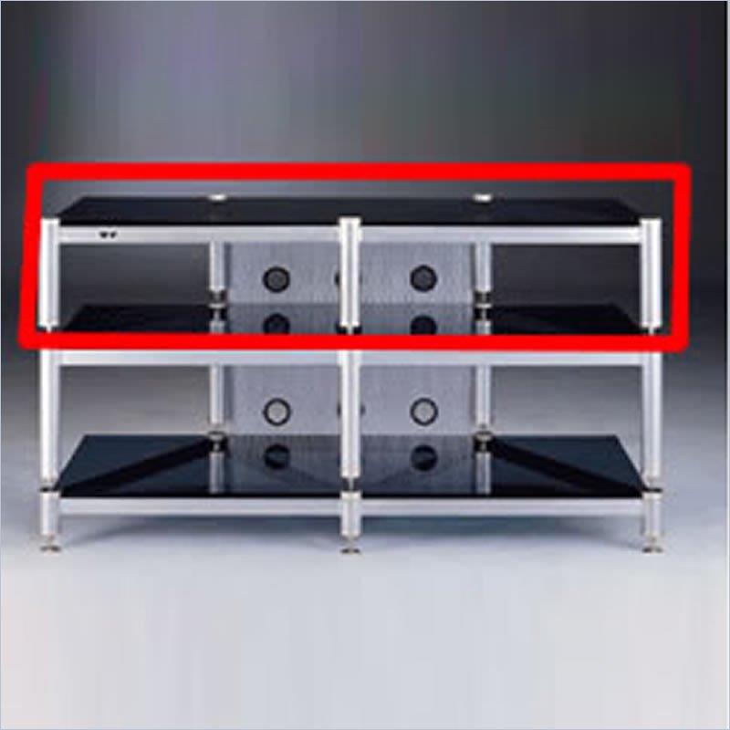 VTI Manufacturing BLG503SSB-02 5 Silver Capspike Silver Poles 1 Black Glass 7 in. Additional Shelf