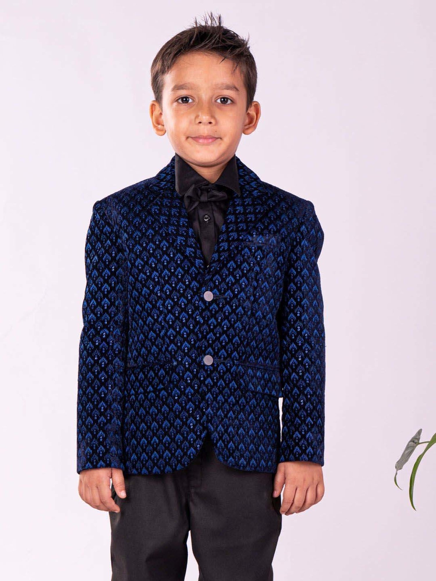 Blue Giraffe Kids Maroon Solid  Blazer