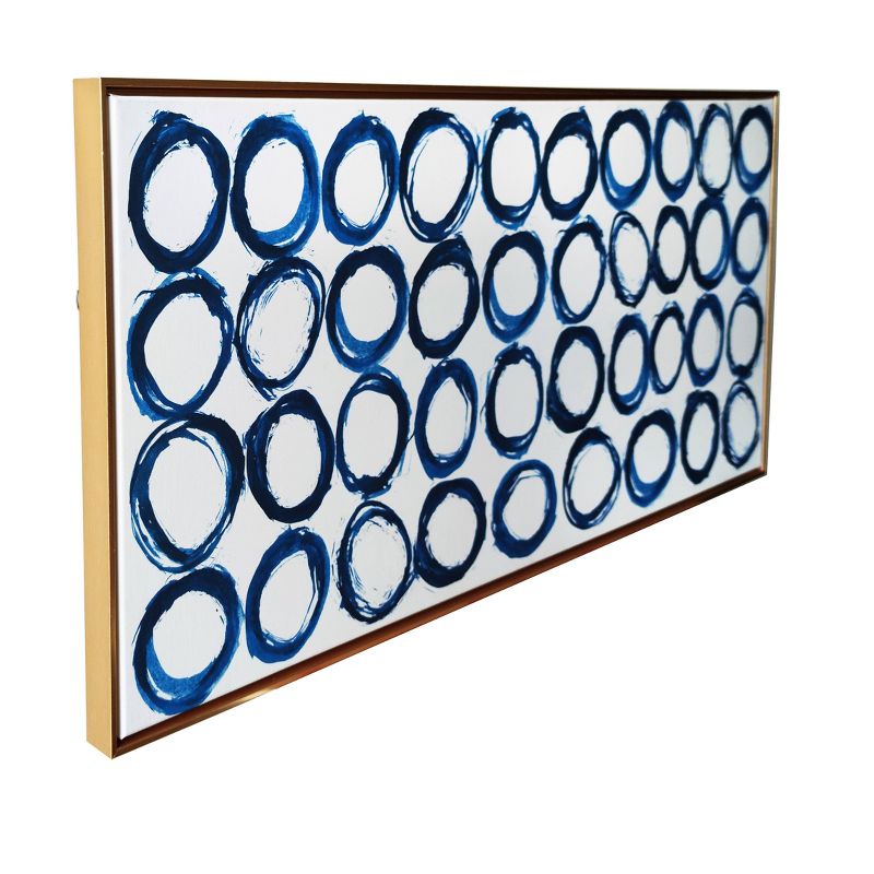 19" x 45" Rings Floating Framed Wall Canvas Blue - Gallery 57