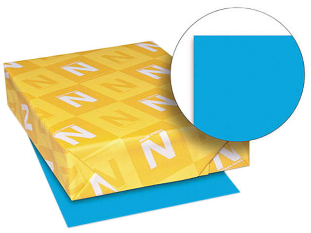 Wausau Paper 22861 Astrobrights Colored Card Stock, 65 lbs., 8-1/2 x 11, Celestial Blue, 250 Sheets