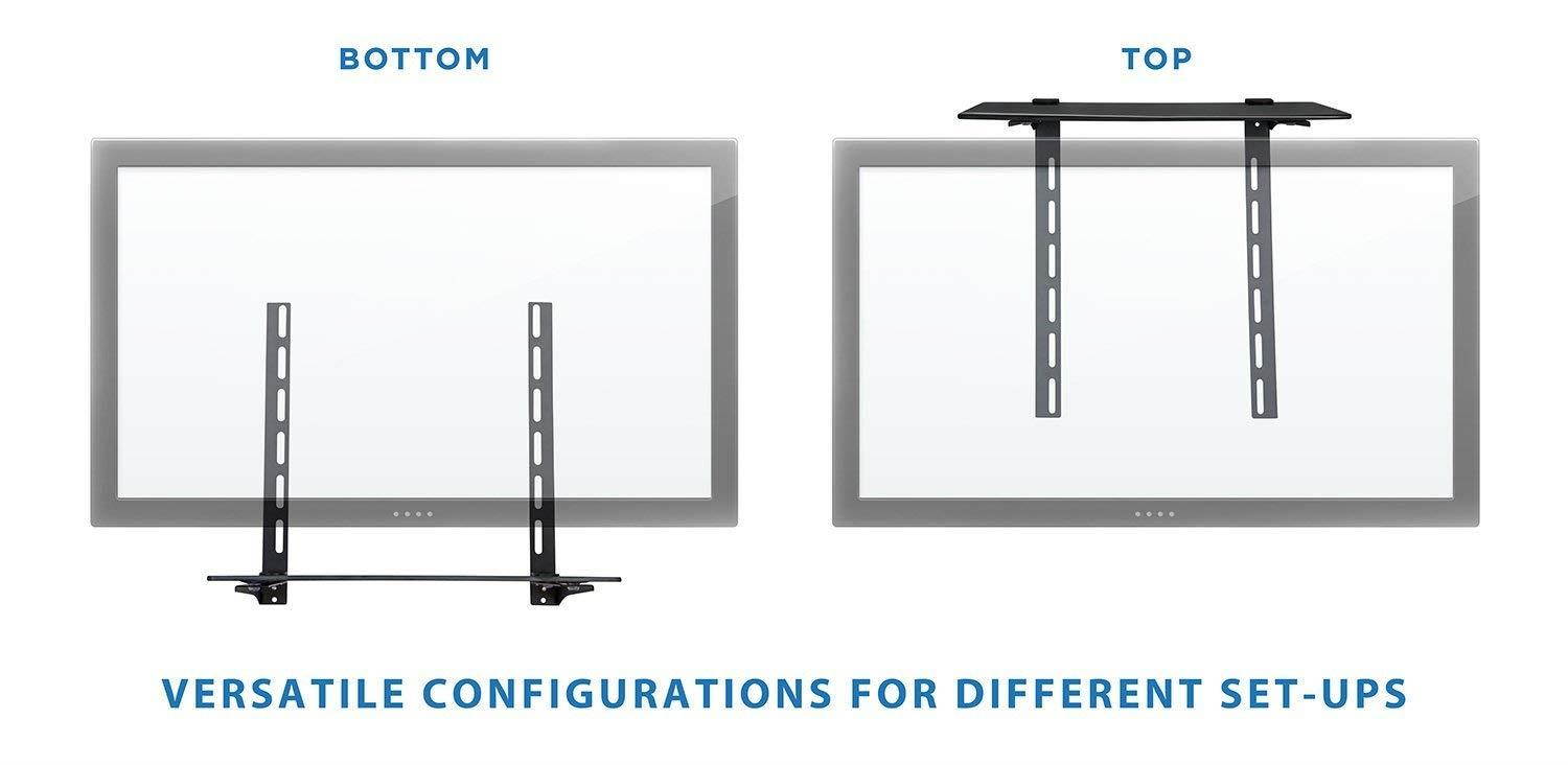Mount-It TV Wall Mount Shelf Bracket Under TV for Cable Box, DVD Player, Stereo AV Components Shelf,Black