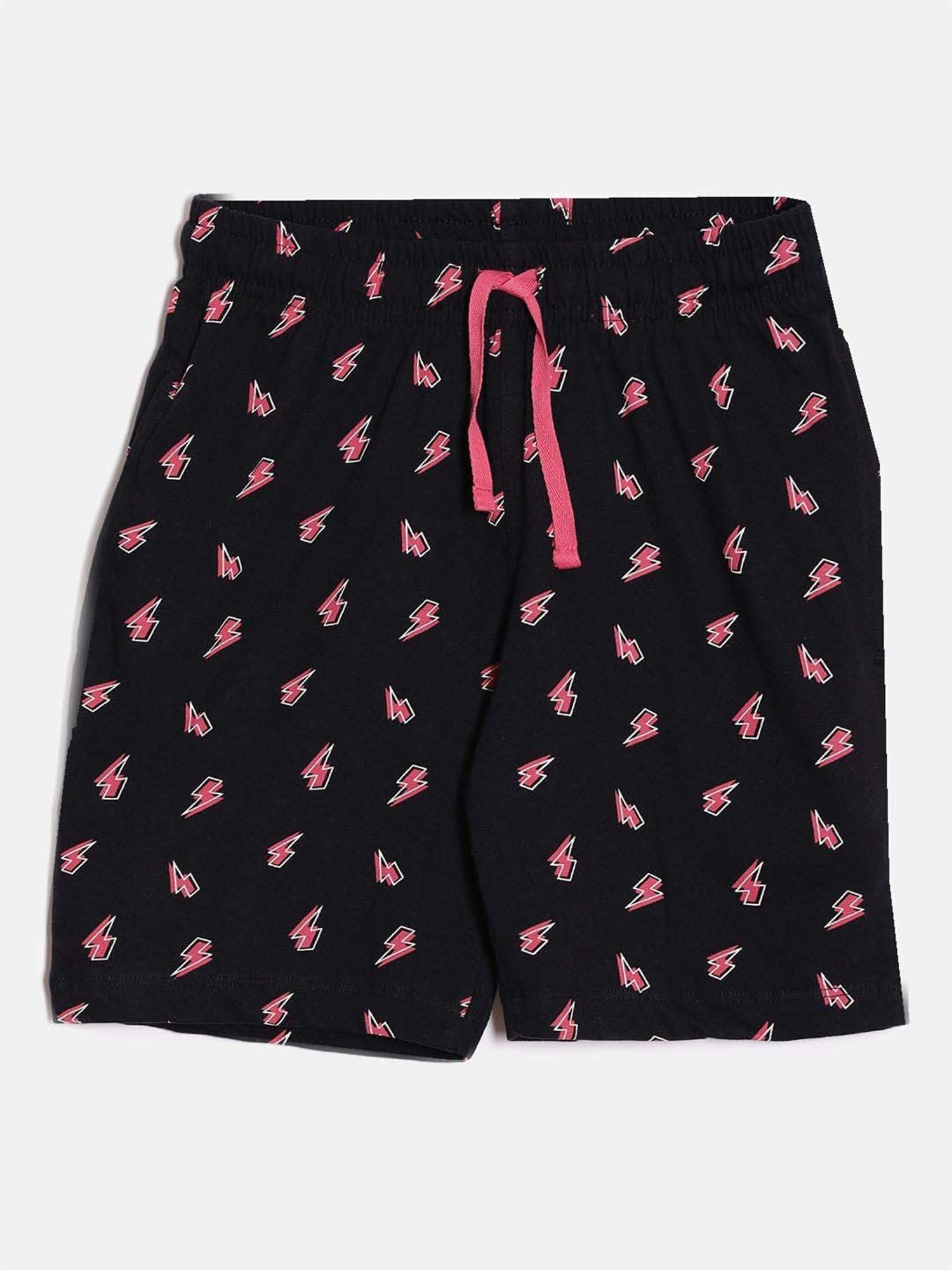 Dixcy Slimz Kids Black & Pink Cotton Printed Shorts