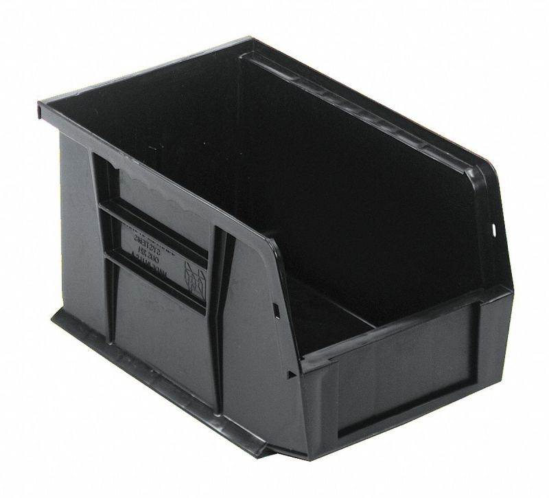 QUANTUM STORAGE SYSTEMS QUS221BK Black Hang and Stack Bin, 9-1/4"L x 6"W x 5"H