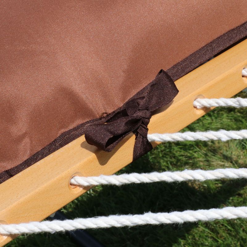 Sunnydaze Weather-Resistant Large Outdoor Poly-Fill Hammock Pillow with Ties - Walnut