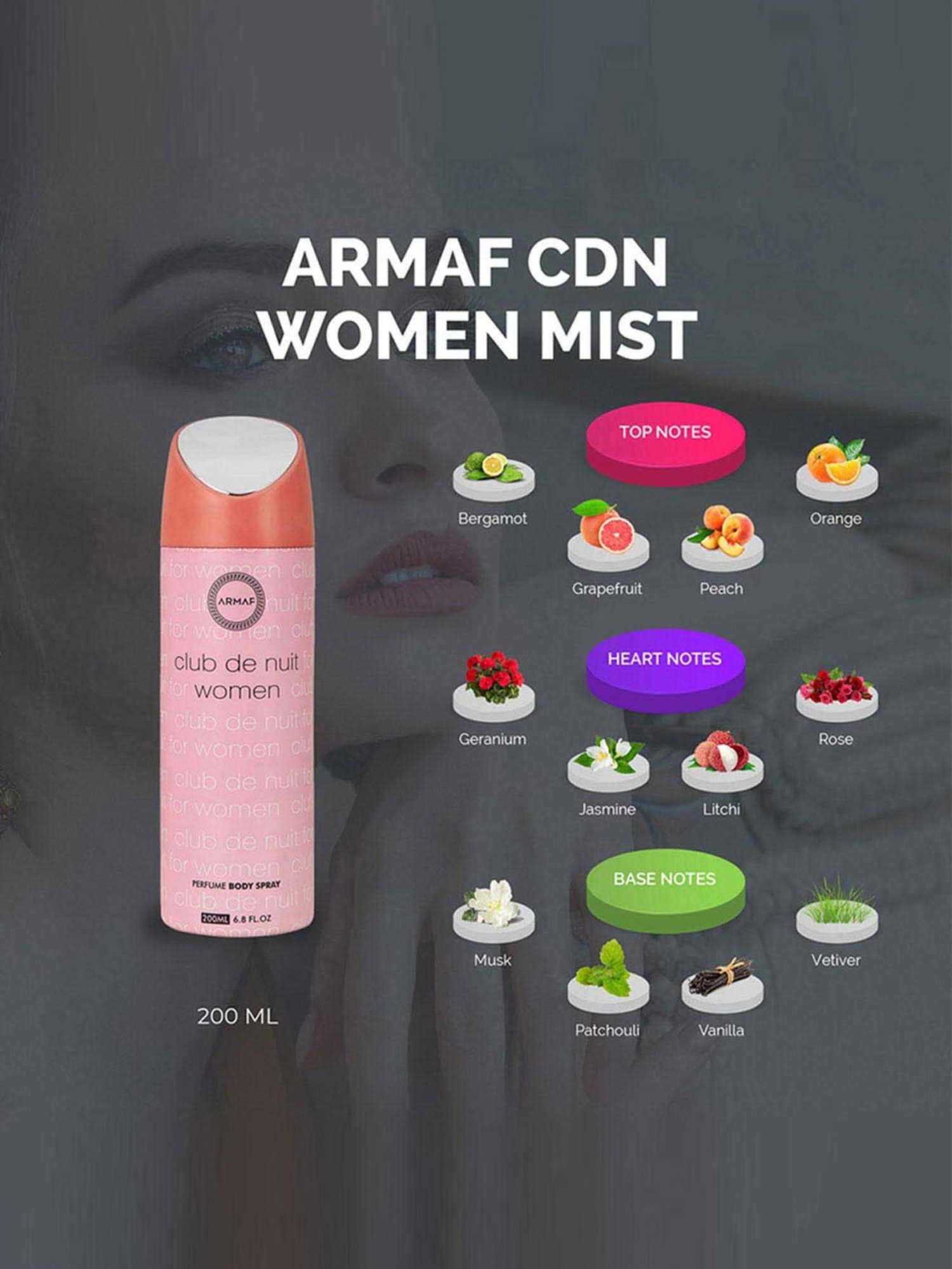 Armaf Club de Nuit Perfume Body Spray for Women - 200 ml