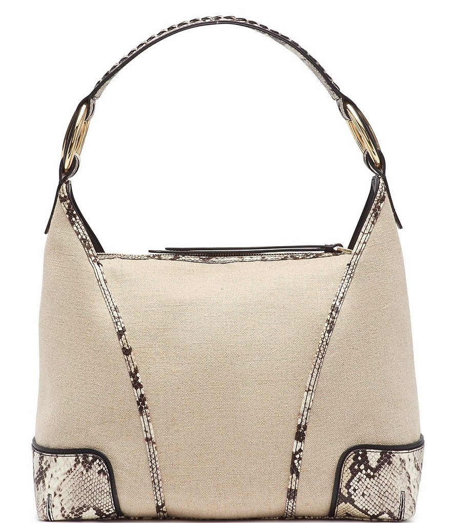 Calvin Klein Ivy Linen Python Hobo Bag