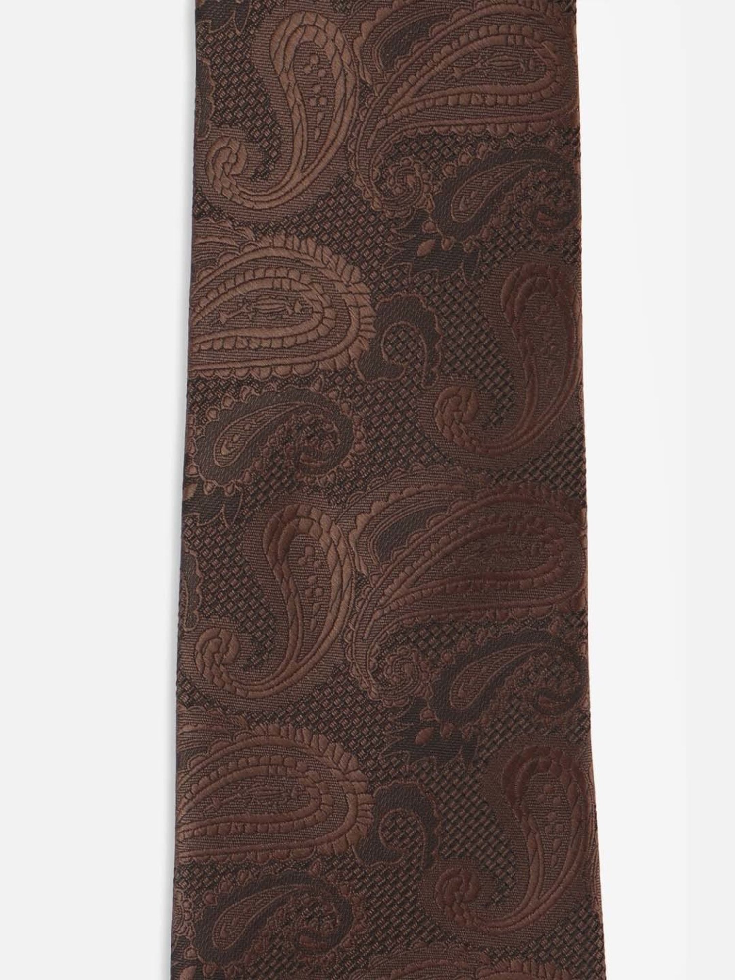 Van Heusen Brown Embroidered Tie
