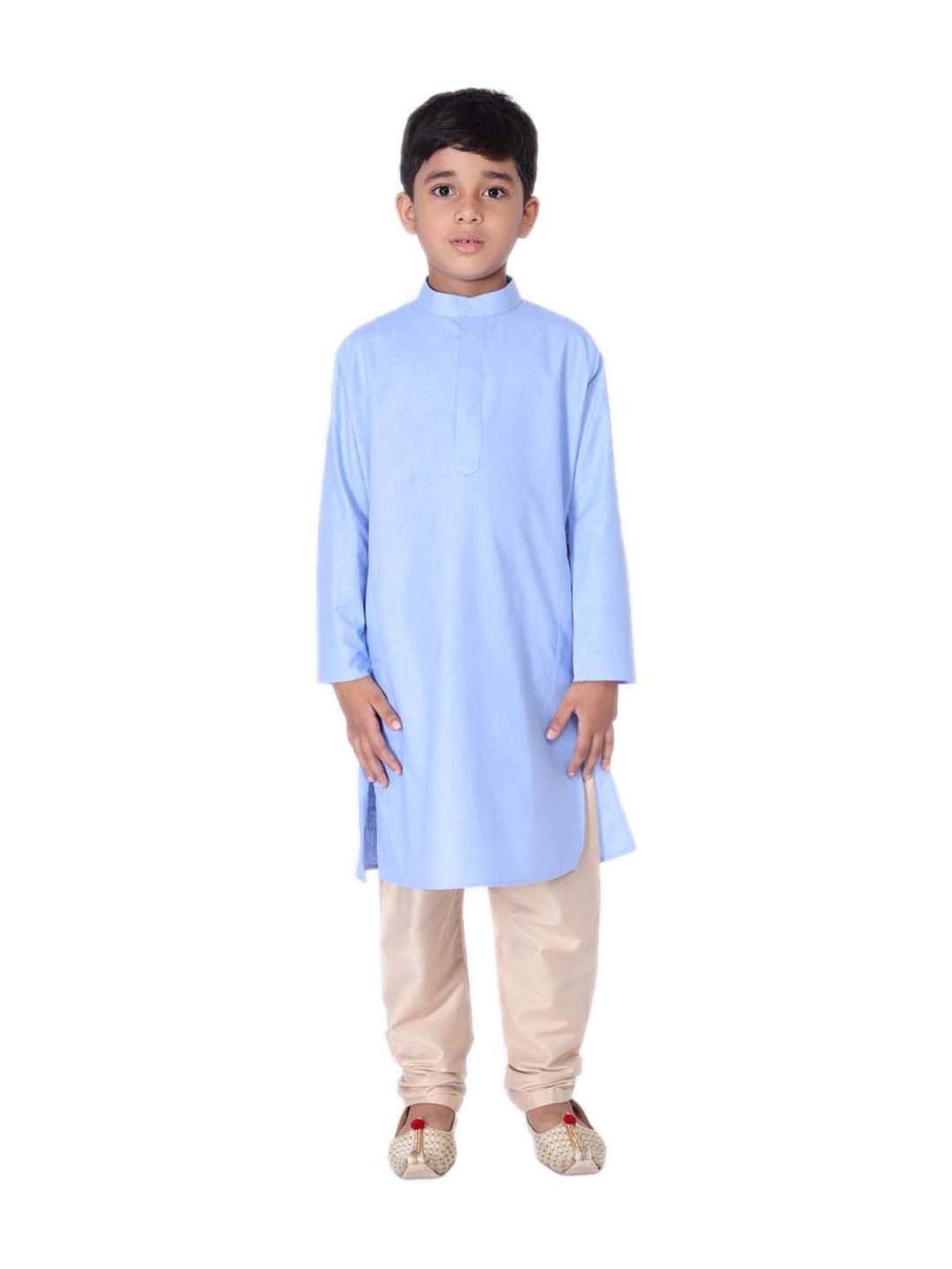 TABARD Kids Blue & Beige Cotton Regular Fit Kurta Set