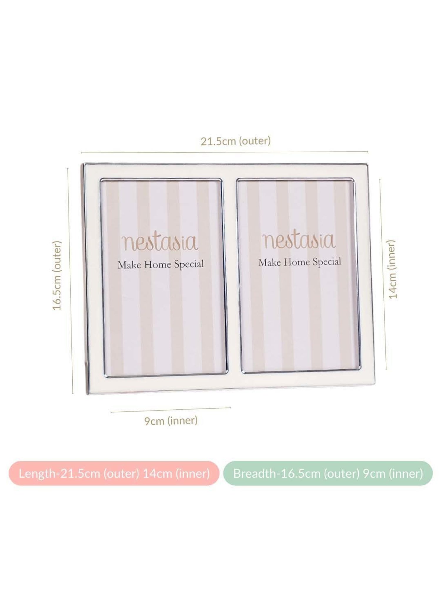 Nestasia Double Collage Photo Frame 8 Inches x 6.5 Inches White