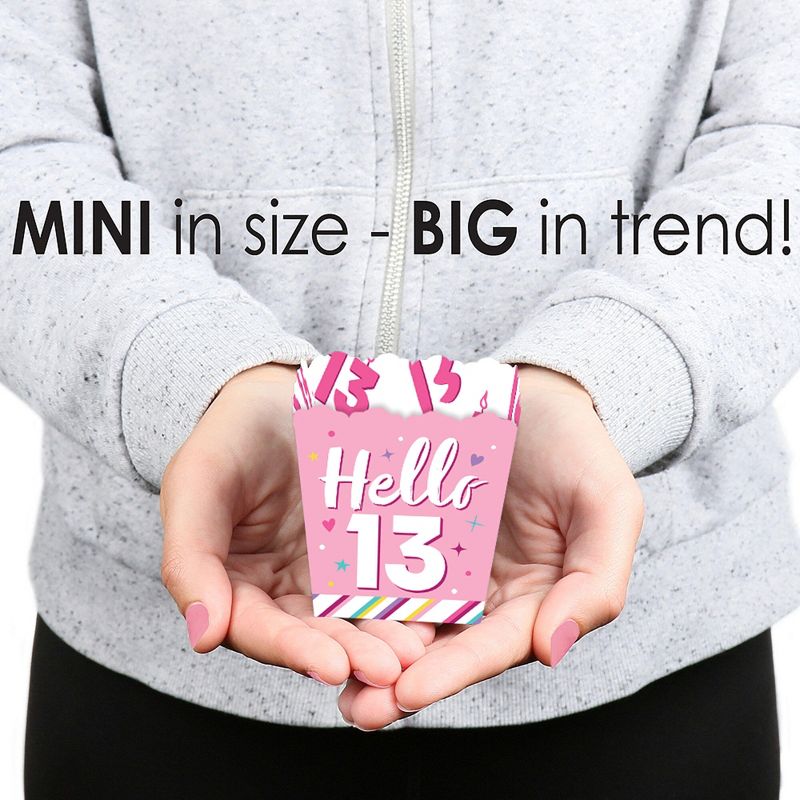 Big Dot of Happiness Girl 13th Birthday - Party Mini Favor Boxes - Official Teenager Birthday Party Treat Candy Boxes - Set of 12