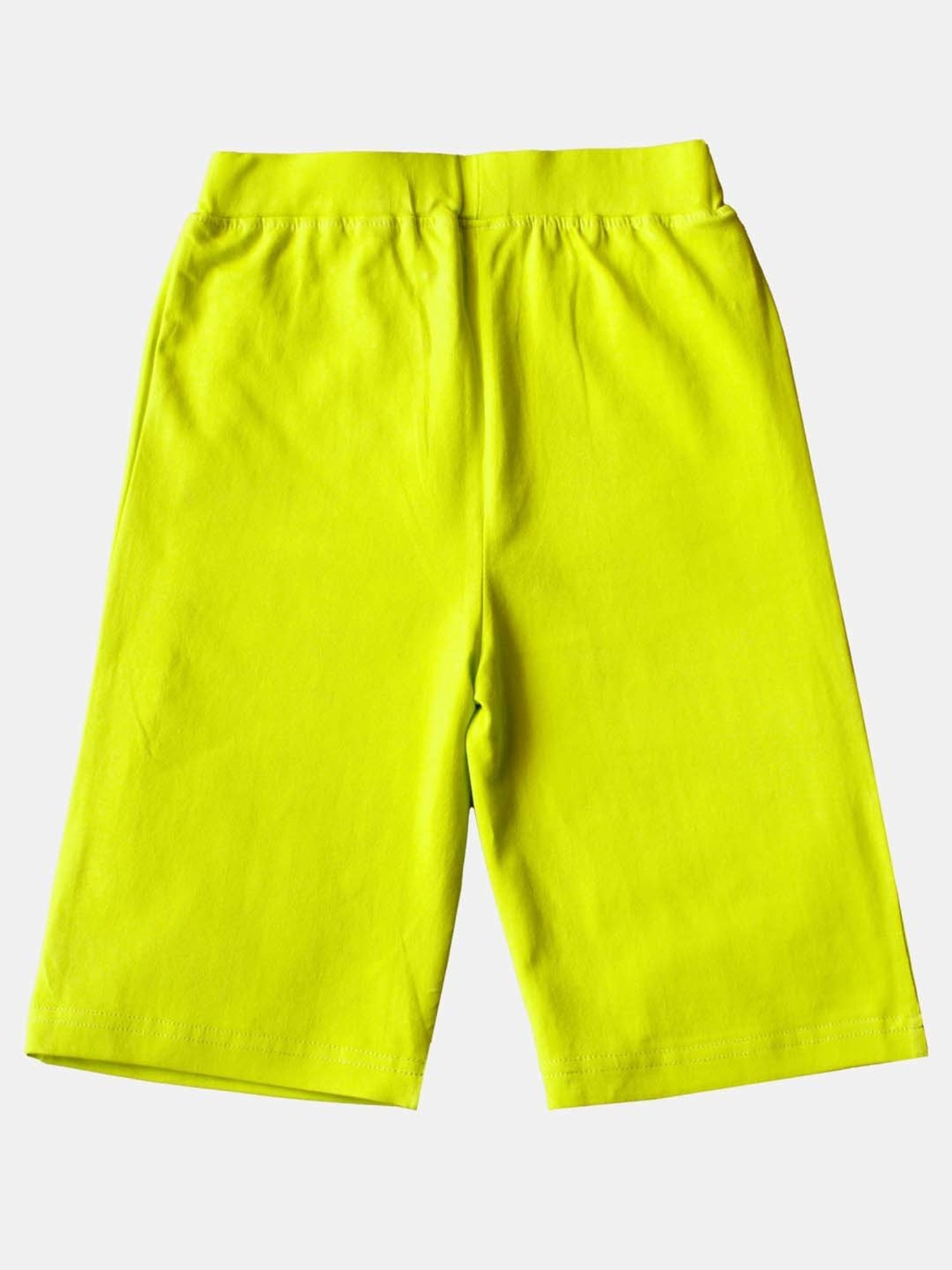 Kiddopanti Kids Neon Green Logo Cycling Shorts