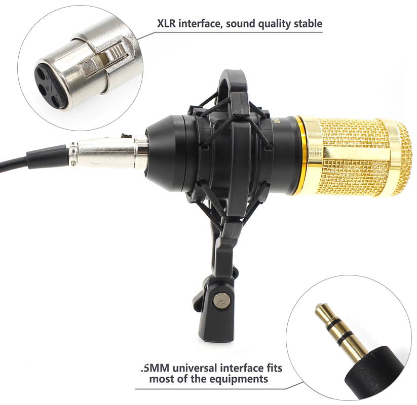 BM - 800 BM800 Professional Condenser Sound Recording Microphone with Shock Mount Sound Studio for Radio Braodcasting Microphone