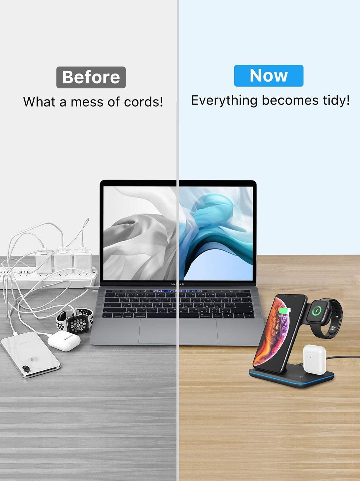 UNIGEN UNIDOCK 3-in-1 Fast 15W Wireless Charging Station (Black)