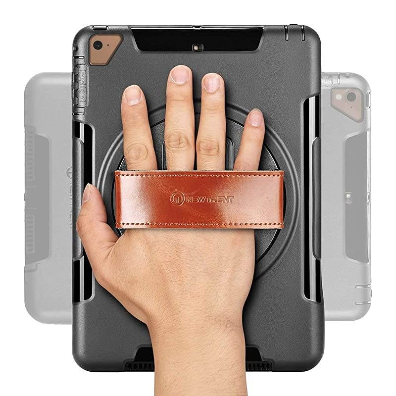 iPad Case for iPad 6th Generation Cases iPad Air 2 Case iPad Air case FullBody Hand Strap iPad 5th Generation case with rotational Kickstand Dual Layers Builtin Screen Protector