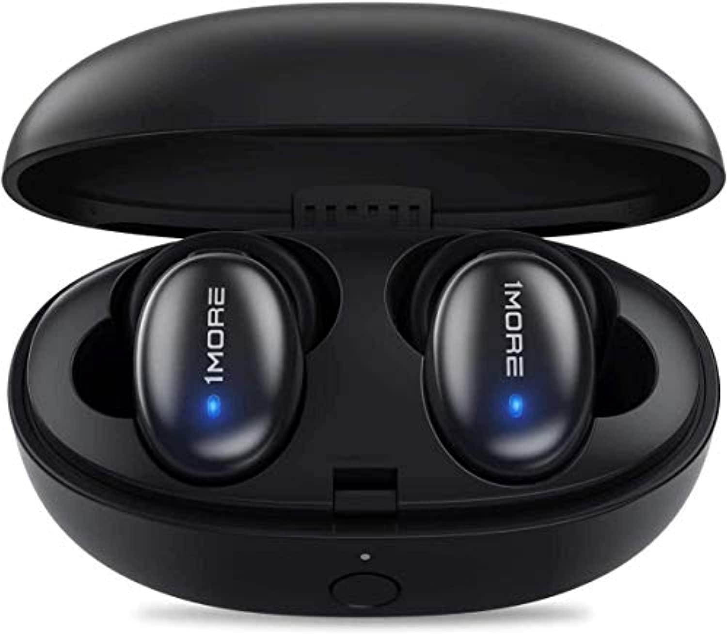 1MORE Stylish True Wireless Earbuds, Bluetooth 5.0, 24-Hour Playtime, Stereo In-Ear Headphones with Charging Case, Built-in Microphone, Alternate Pairing Mode Black