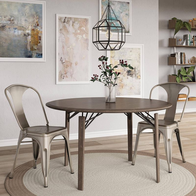 Set of 2 Fay Metal Dining Chair Gray - Room & Joy