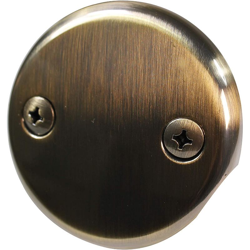 Westbrass D94K-06 1.5 Inch Diameter Twist & Close Bathtub and Shower Trim Hardware Set with 2 Hole Faceplate, Antique Brass Finish
