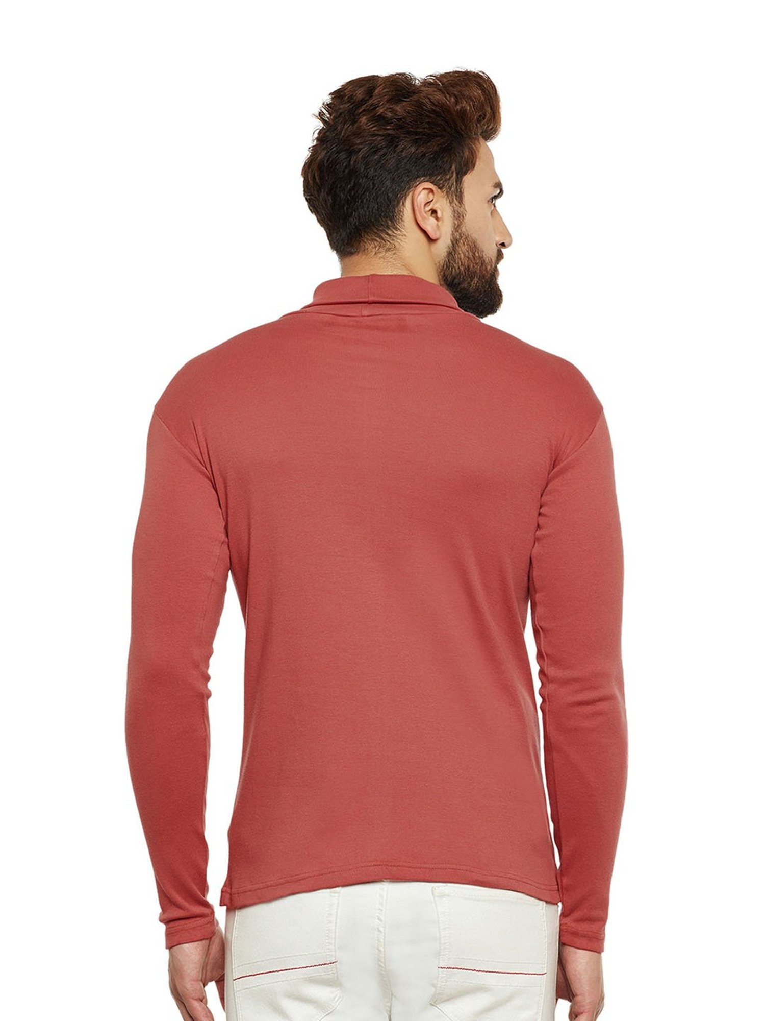 Hypernation Rust Regular Fit Full Sleeves T-Shirt