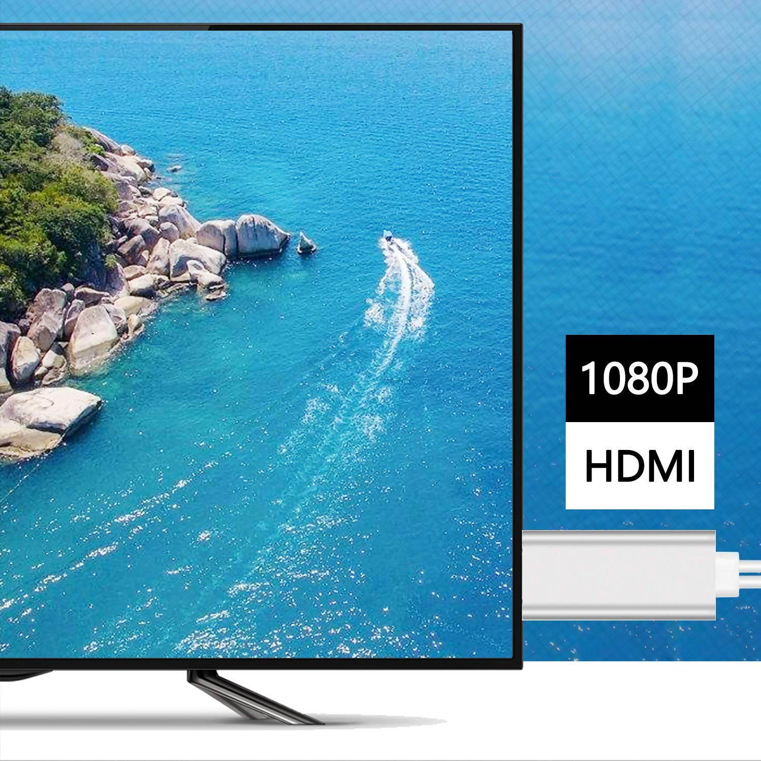 ESTONE 3 in 1 HDMI Cable Adapter,GrayRabbit 1080P USB/Type-C to HDMI Adapter Mirror Mobile Phone Screen to TV/Projector/Monitor Compatible with S8/9 Note 8/9 and More Android Devices-Black