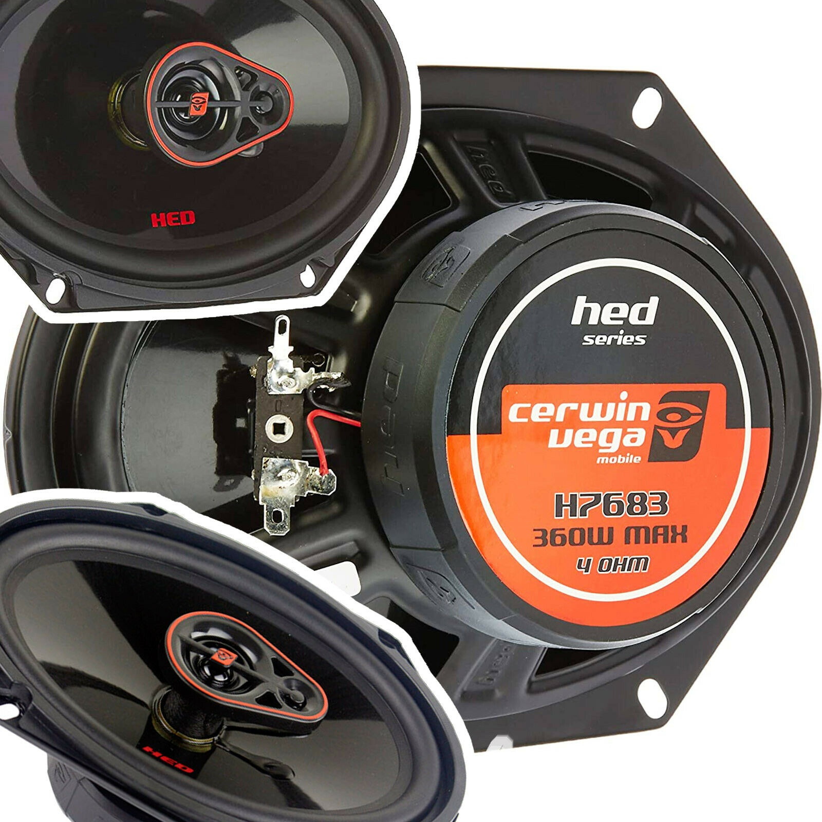 4x Cerwin Vega H7683 720W Max 6" x 8" 3-Way Coaxial Car Speakers  HED Series