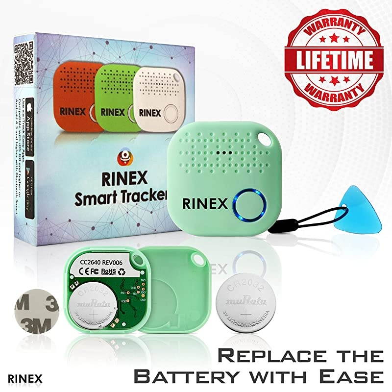 Bluetooth Key Finder Key Locator Device with App Siri Compatibility Extra Battery AntiLost GPS Keychain Tracker Device for Phone Luggage Backpack Wallet GPS Tracking Chip Tags by