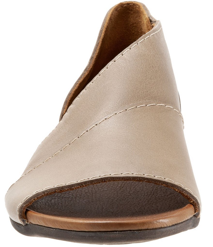 Bueno Tanner Leather Asymmetric Slip Ons