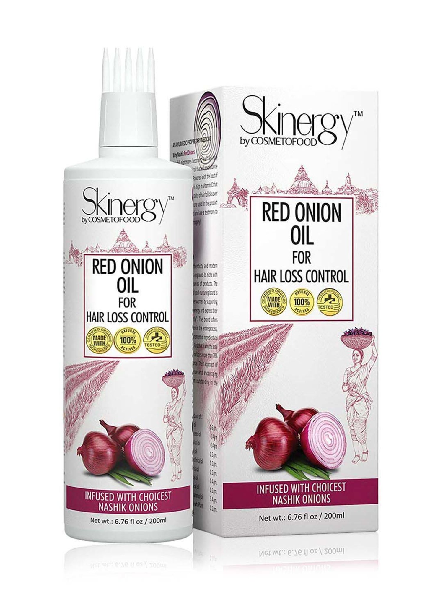 Cosmetofood Skinergy by Cosmetofood Nashik Red Onion Oil- For Hair-Loss Control - 200 ml