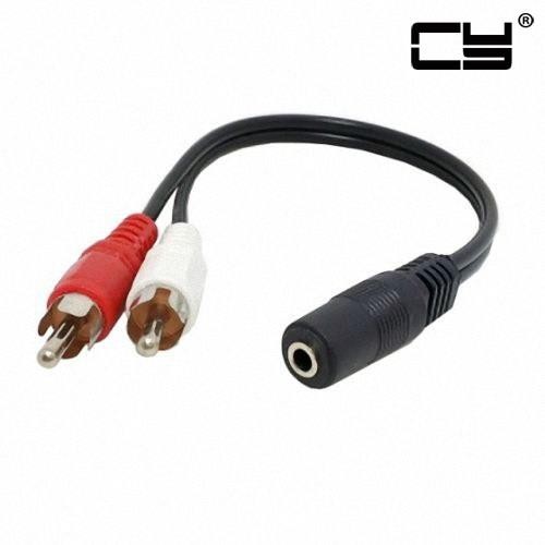 CHENYANG 3.5mm 1/8 Stereo Female Mini Jack to 2 Male RCA Plug Adapter Audio Y type Cable