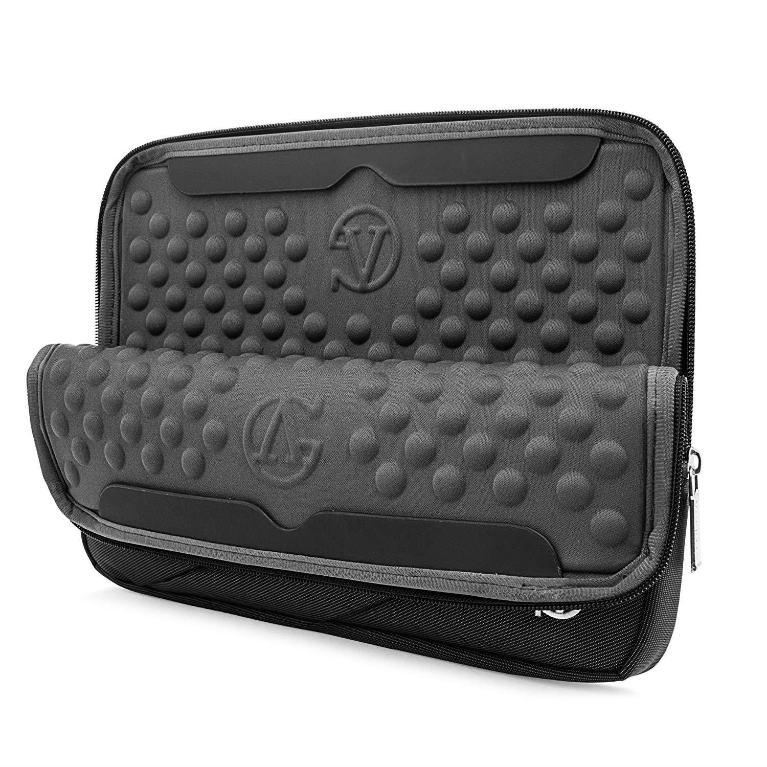 VanGoddy Onyx Black Shock Absorbent Nylon Sleeve w/ Wireless Mouse Suitable for Microsoft Surface Pro Series 11"-12inch