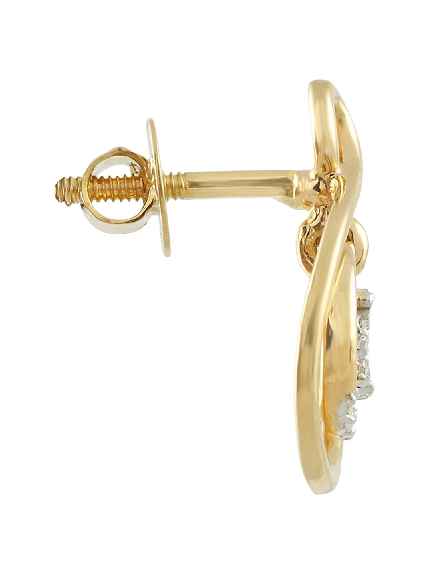 Waman Hari Pethe Jewellers 18k Gold & Diamond Earrings