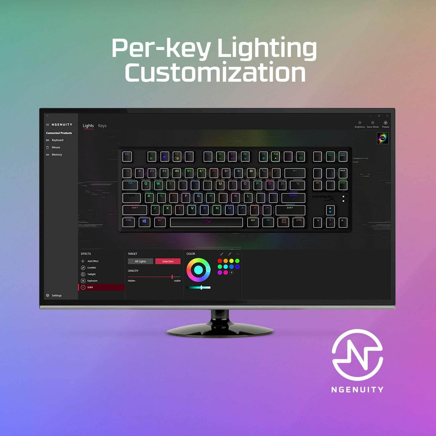 HyperX Alloy Origins - Aqua Switch + HyperX Wrist Rest
