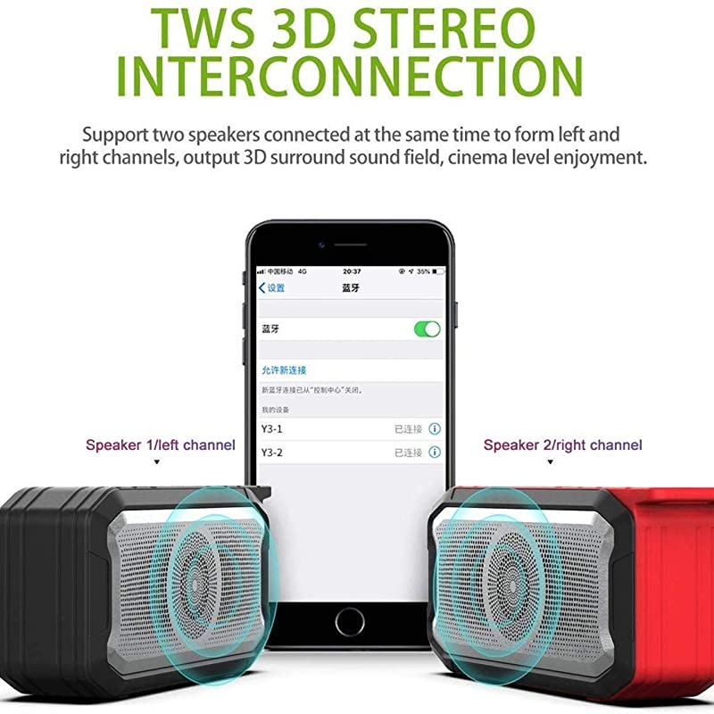Bluetooth Speaker Trenbadercom Portable Speaker Outdoor with IPX7 Silicone ShockDustproof for Travel Camping Hiking Wireless Bass Stereo Bluetooth 50 8H Playtime Mic Green