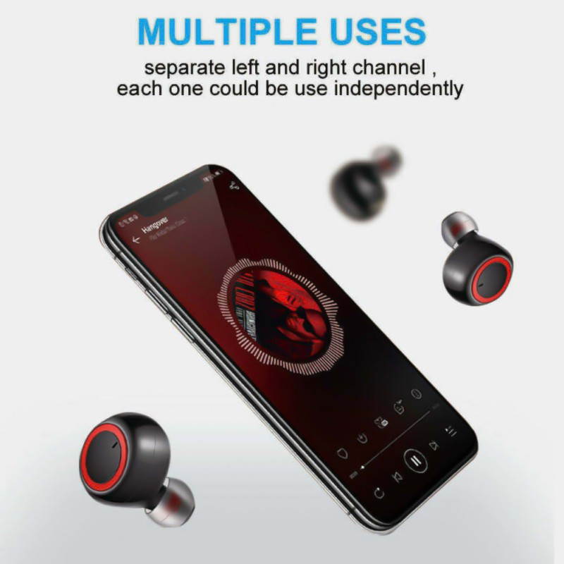 Norbi W12 TWS Bluetooth Earphones Fingerprint Touch Wireless Earbuds HD Stereo Wireless Headphones Noise Cancelling Gaming Headset For Samsung/Apple/iPhone/Android