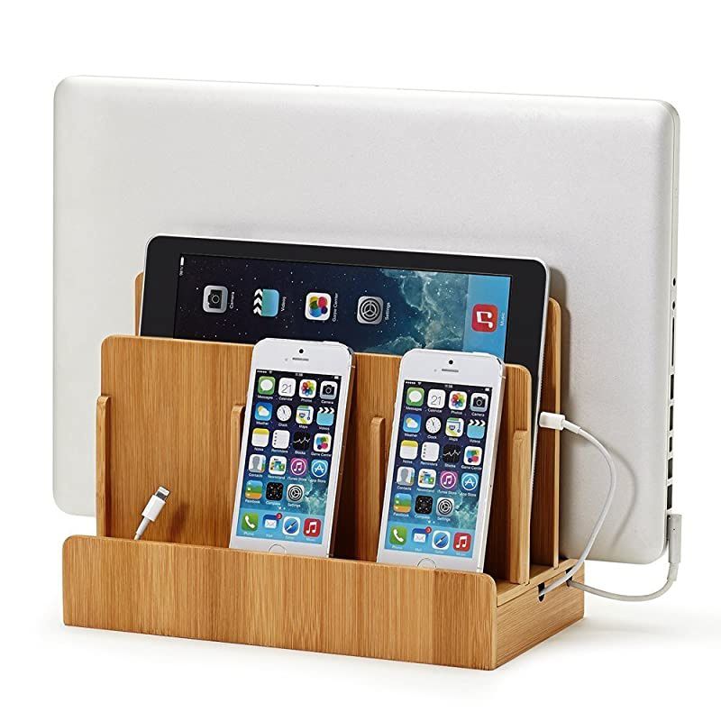 Bamboo MultiDevice Charging Station Dock amp Organizer Multiple Finishes Available for Laptops Tablets and Phones | GUS San Francisco CA