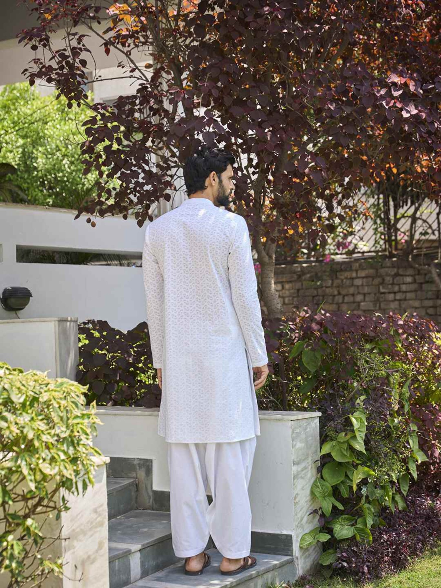 See Designs White Cotton Regular Fit Embroidered Kurta Bottom Set