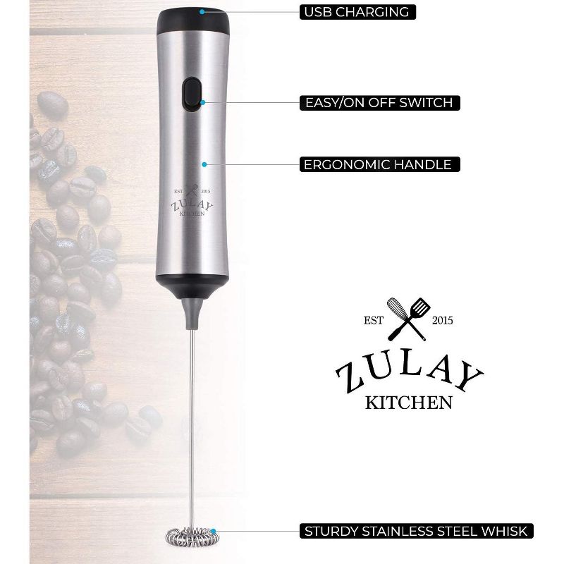 Zulay Kitchen Milk Frother Rechargeable