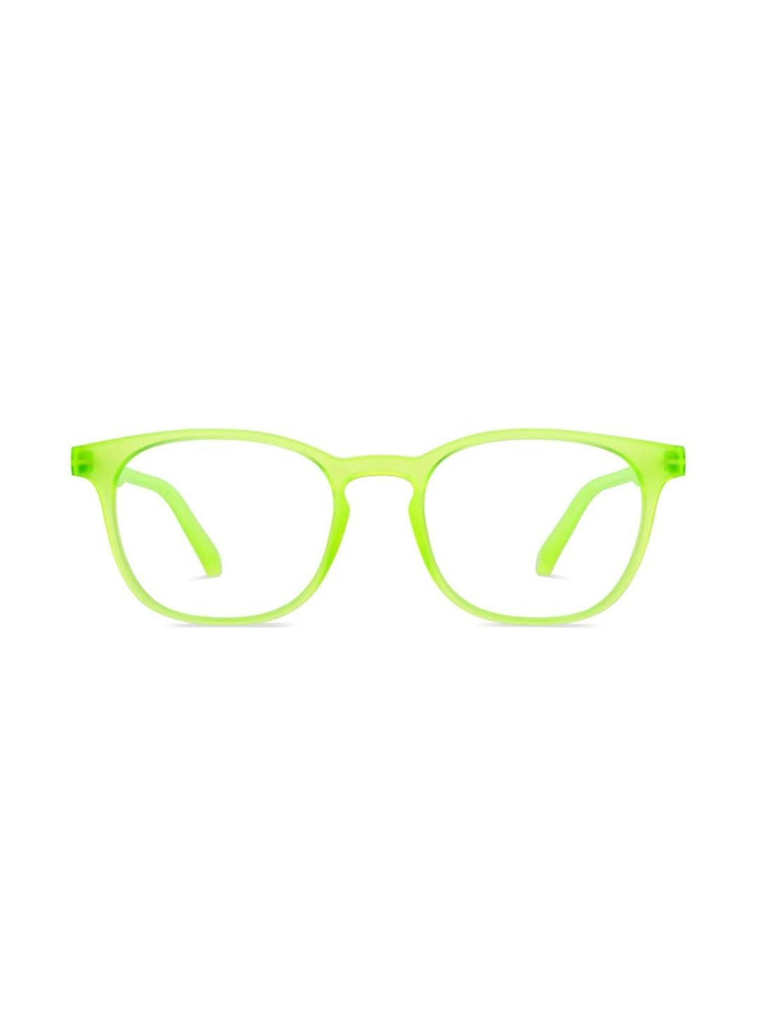 HUSTLR Green Square Blue Light Protection Unisex Reading Glasses