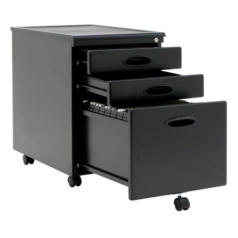 Studio Designs Mobile Home Office 3 Drawer Small File Storage Cabinet, Gray