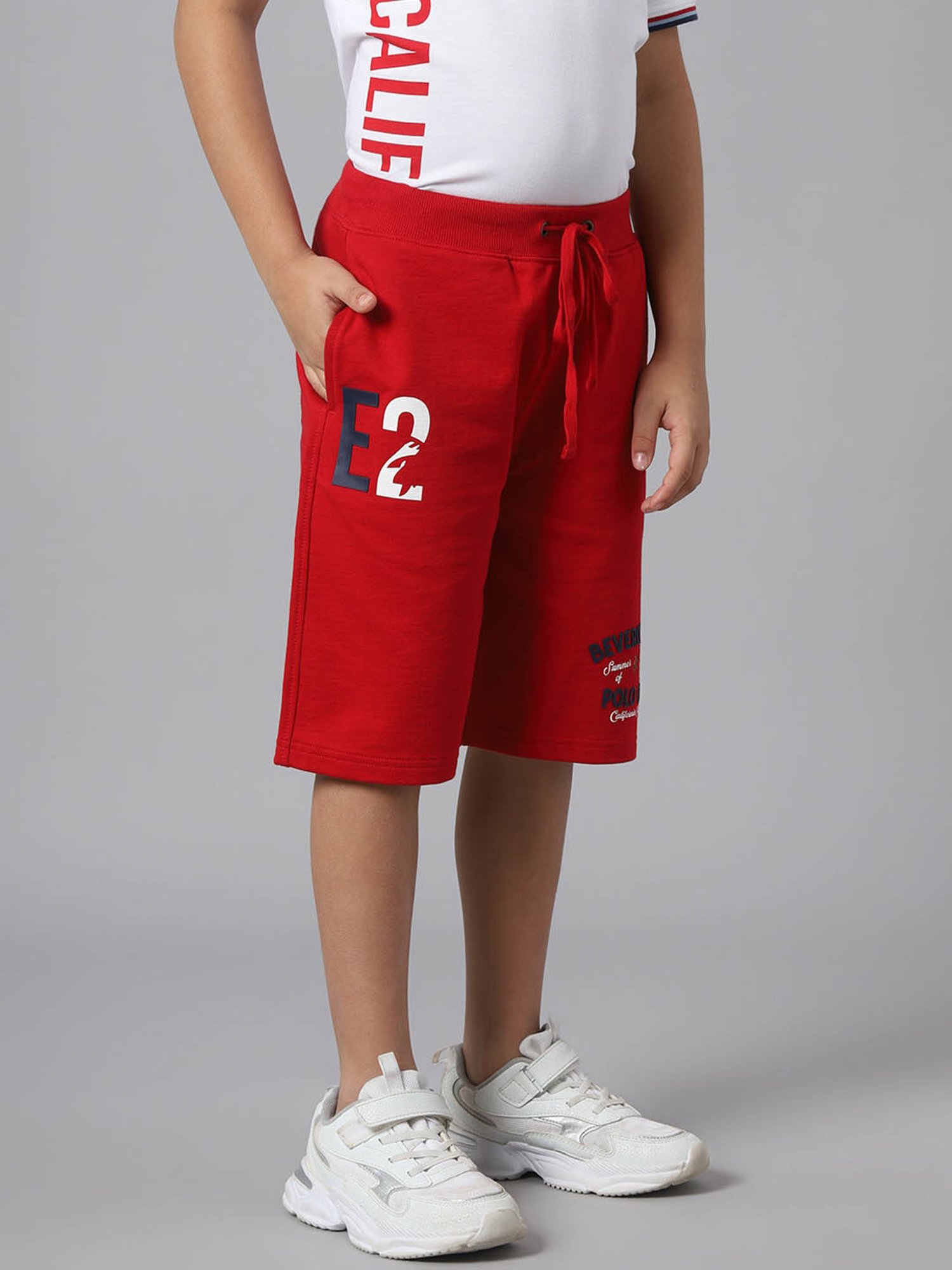 Beverly Hills Polo Club Boys Red Solid Shorts
