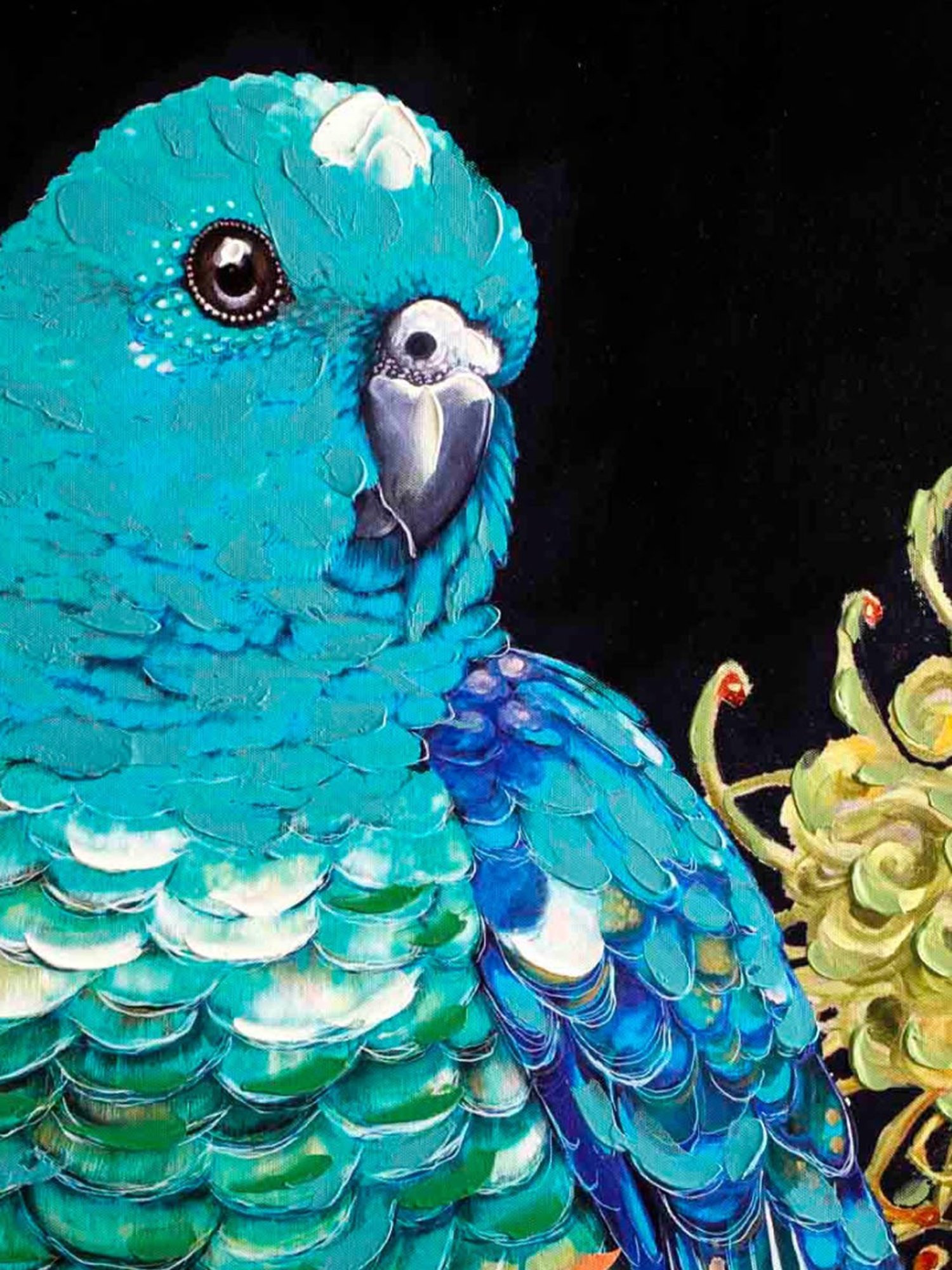 Home4U Parrot Bird Mulitcolor Canvas Wall Art