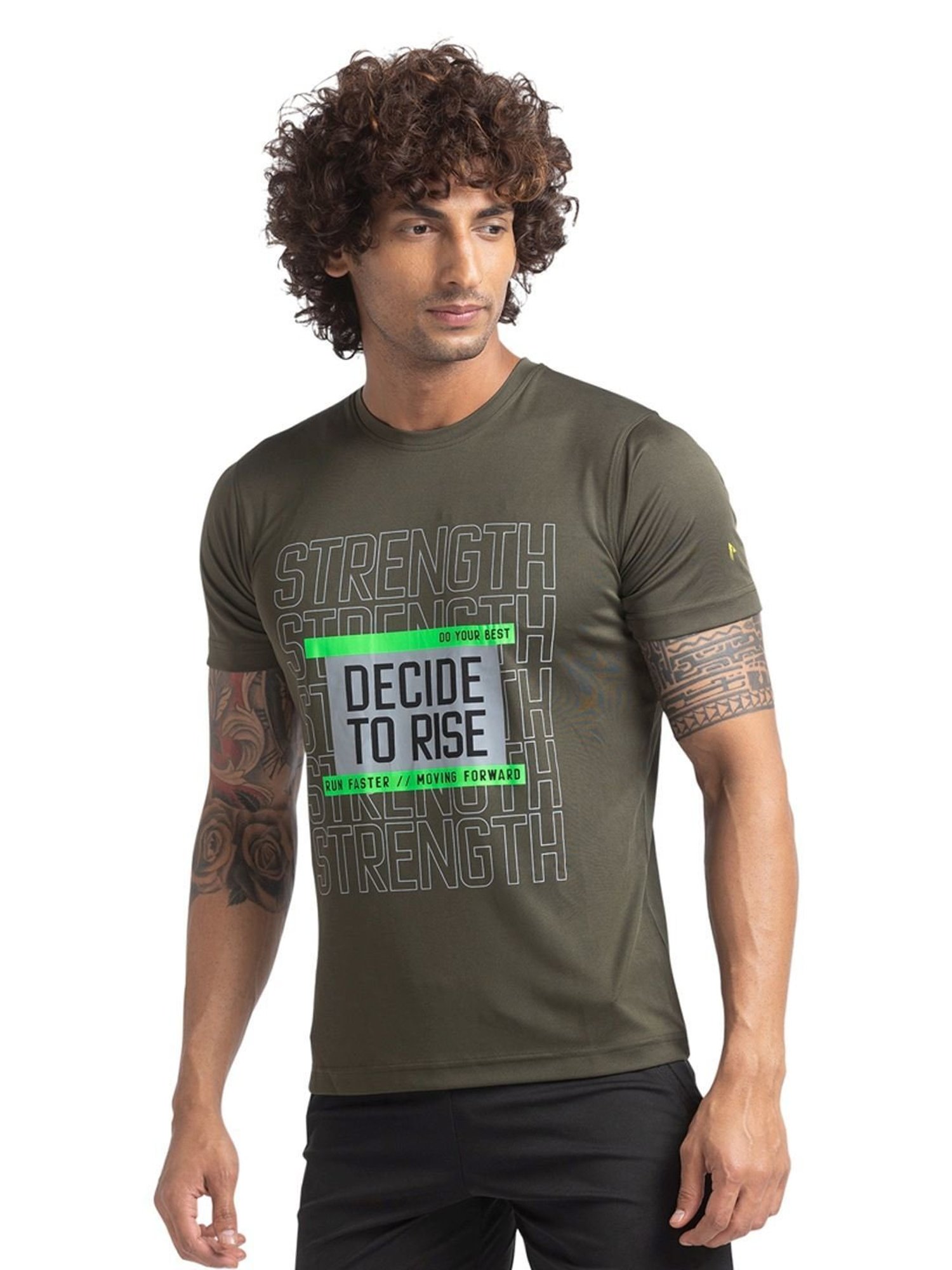 Parx Green Regular Fit Printed T-Shirt