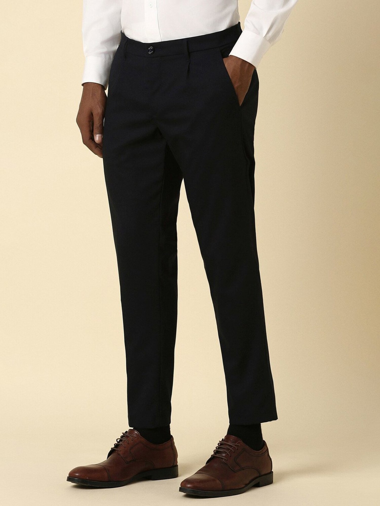Allen Solly Black Slim Fit Trousers