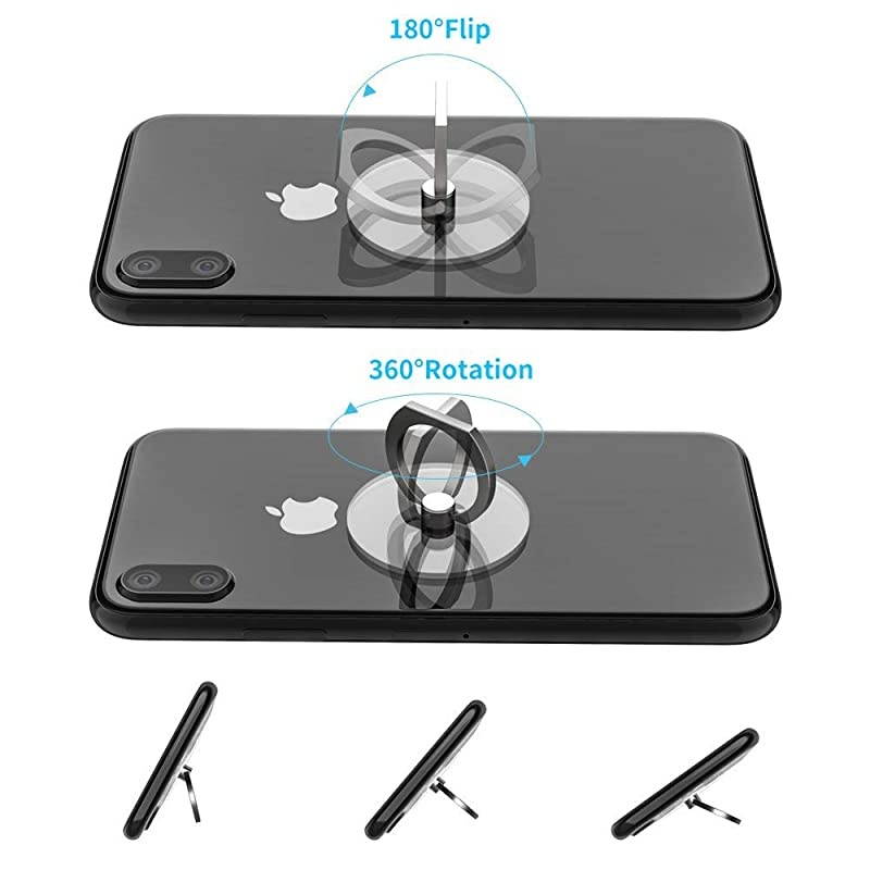 Phone Finger Ring Holder Stand with Car Mount for Smartphone and TabletKickstand 360 Rotation Grip Stand Pineapple Marble Rose Gold World Map Blush