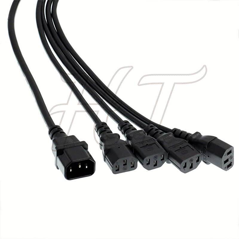 UPS PDU Computer PC Power Splitter Cord C14 to 4 x C13 10A 250V Extension CableC144xC13 18m