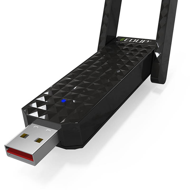 Dual Band USB WiFi Adapter 2.4GHz 5.8GHz Dual Band 802.11AC 600Mbps With External Double Antennas - Black